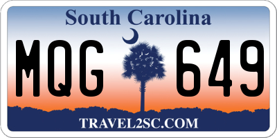 SC license plate MQG649