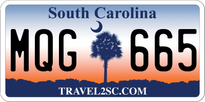 SC license plate MQG665