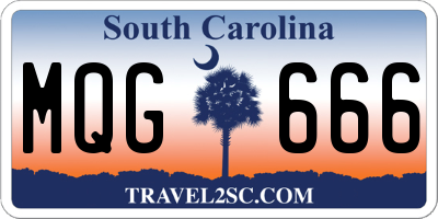 SC license plate MQG666