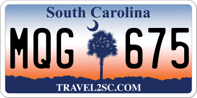 SC license plate MQG675