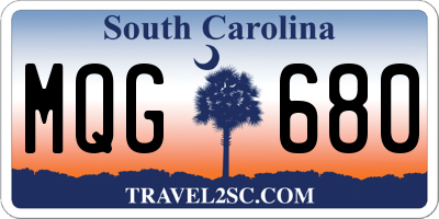 SC license plate MQG680