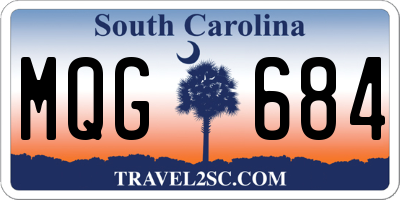 SC license plate MQG684