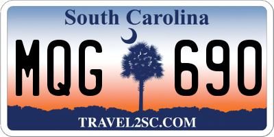 SC license plate MQG690
