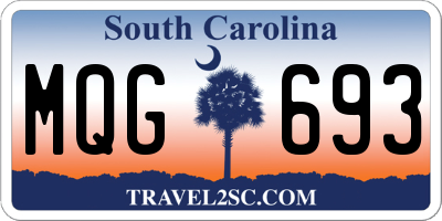SC license plate MQG693