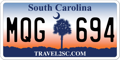 SC license plate MQG694