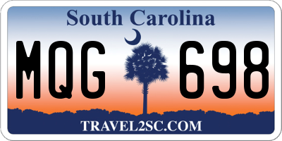 SC license plate MQG698