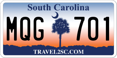 SC license plate MQG701