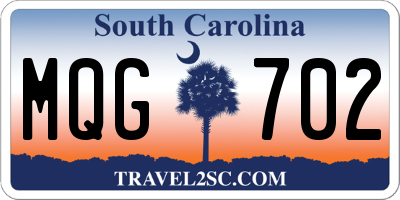 SC license plate MQG702