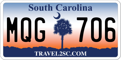 SC license plate MQG706