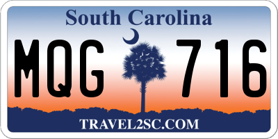 SC license plate MQG716