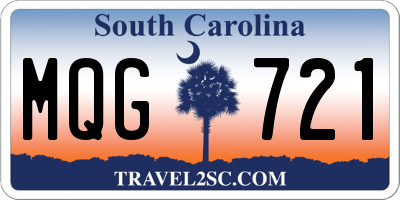 SC license plate MQG721