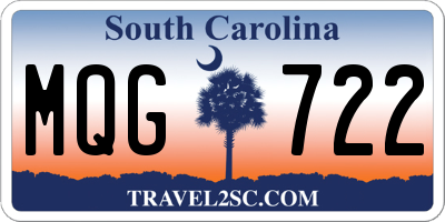 SC license plate MQG722