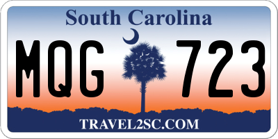 SC license plate MQG723