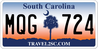 SC license plate MQG724