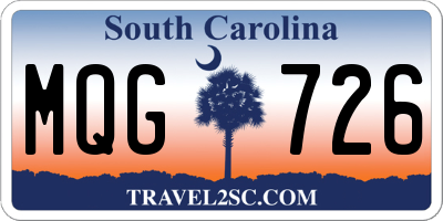 SC license plate MQG726
