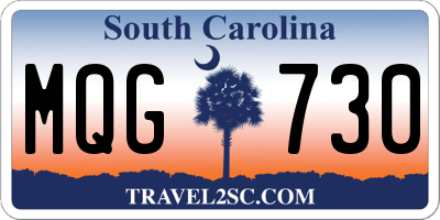 SC license plate MQG730