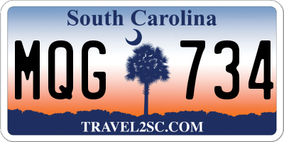 SC license plate MQG734
