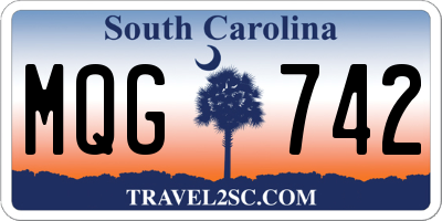 SC license plate MQG742