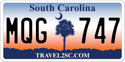 SC license plate MQG747
