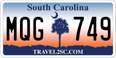 SC license plate MQG749