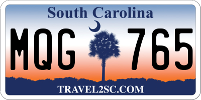 SC license plate MQG765