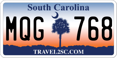 SC license plate MQG768