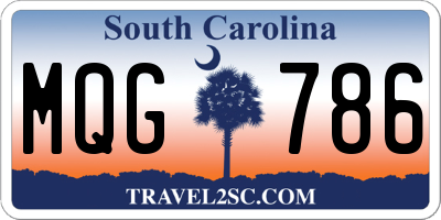 SC license plate MQG786