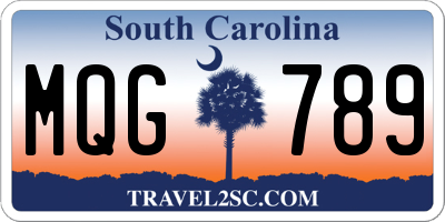 SC license plate MQG789