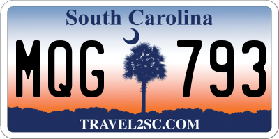 SC license plate MQG793