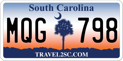 SC license plate MQG798