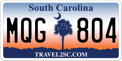 SC license plate MQG804