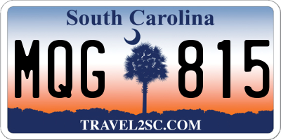 SC license plate MQG815