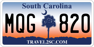 SC license plate MQG820