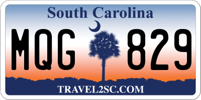 SC license plate MQG829