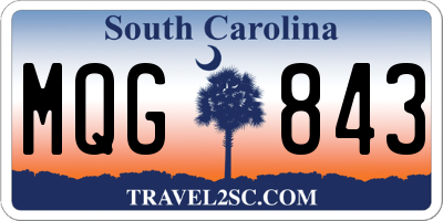 SC license plate MQG843