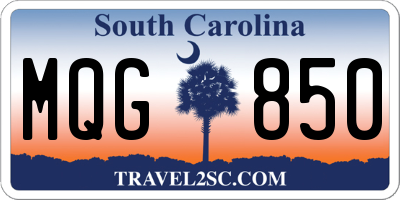 SC license plate MQG850