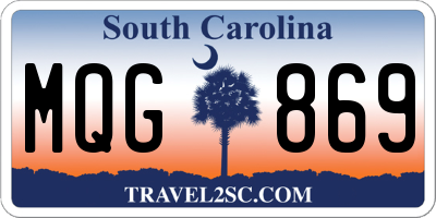 SC license plate MQG869