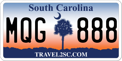 SC license plate MQG888