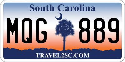 SC license plate MQG889
