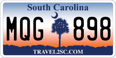 SC license plate MQG898