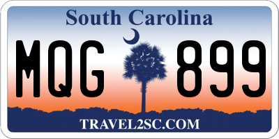 SC license plate MQG899