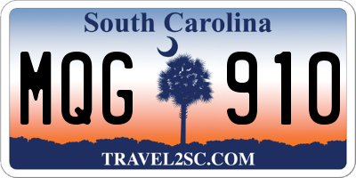 SC license plate MQG910