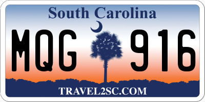 SC license plate MQG916