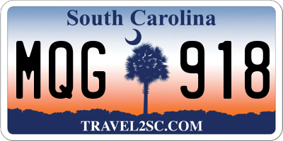 SC license plate MQG918