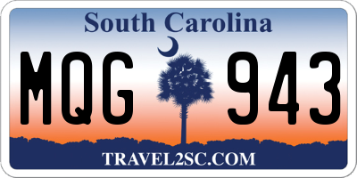 SC license plate MQG943