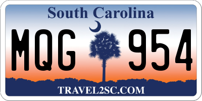 SC license plate MQG954
