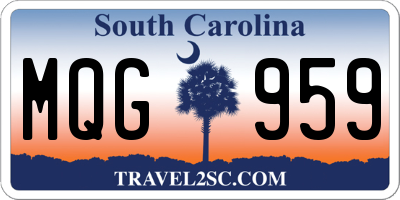 SC license plate MQG959