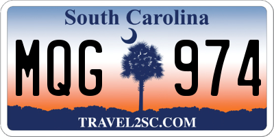 SC license plate MQG974