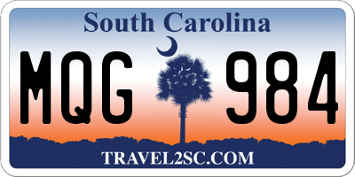 SC license plate MQG984