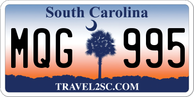 SC license plate MQG995